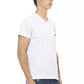Elegant V-Neck Tee with Chest Print