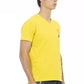 Vibrant Yellow V-Neck Tee with Chest Print