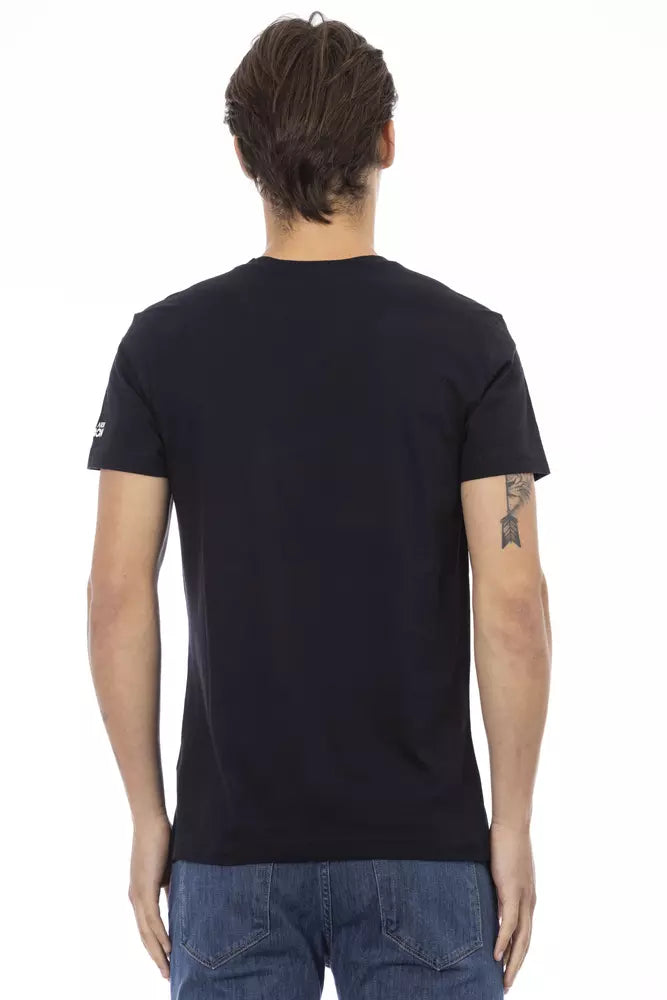 Elegant V-Neck Tee with Front Print