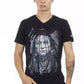 Elegant V-Neck Tee with Front Print
