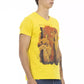 Sunshine Yellow V-Neck Tee with Graphic Charm
