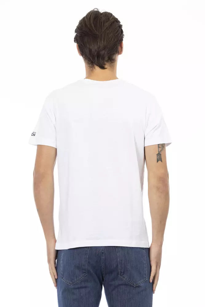 Sleek V-Neck Tee with Artistic Front Print