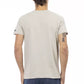 Beige V-Neck Tee with Chic Front Print