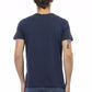 V-Neck Short Sleeve Stylish Blue Tee