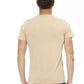 Elegant Beige Short Sleeve Round Neck Tee
