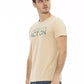 Elegant Beige Short Sleeve Round Neck Tee