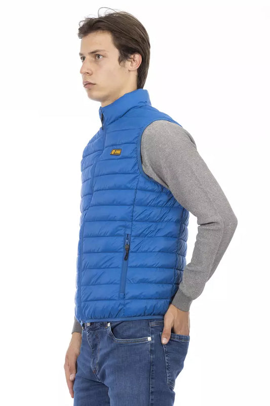 Sleek Sleeveless Down Jacket in Blue