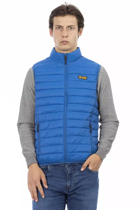 Sleek Sleeveless Down Jacket in Blue