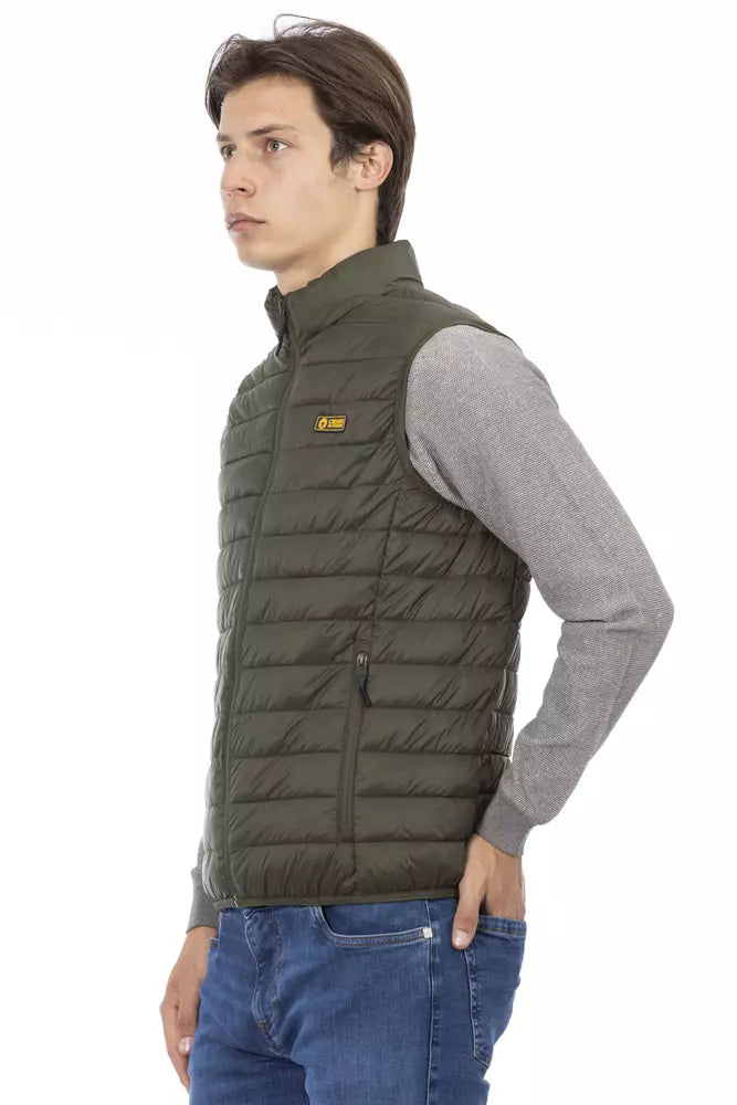 Urban Sleek Green Sleeveless Down Jacket