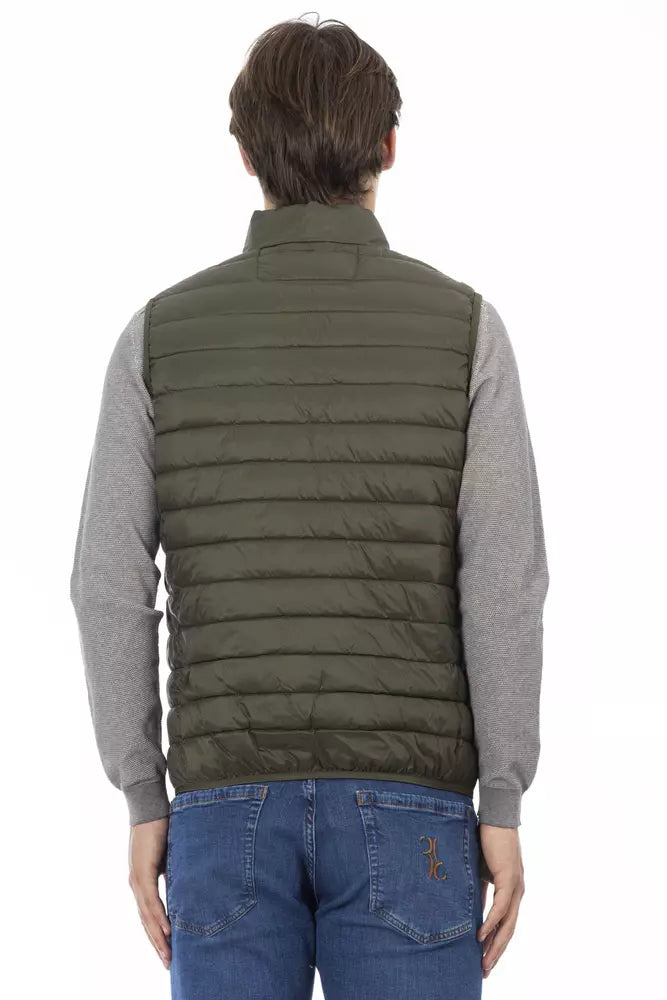 Urban Sleek Green Sleeveless Down Jacket