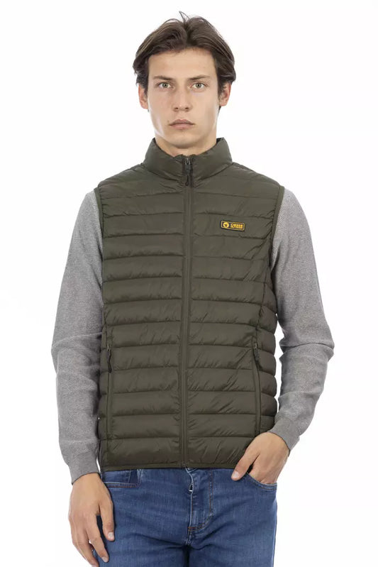 Urban Sleek Green Sleeveless Down Jacket