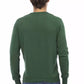 Elegant Green Cotton Crew Neck Sweater