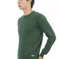 Elegant Green Cotton Crew Neck Sweater
