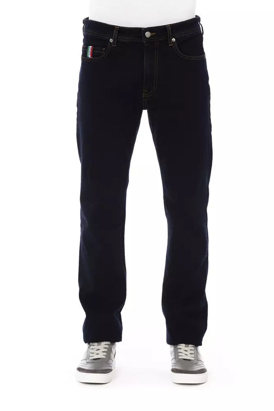 Chic Contrast Stitched Men's Designer Jeans