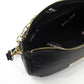 Chic Black Leather Shoulder Bag with Golden Accents