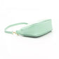 Elegant Green Leather Shoulder Bag with Golden Details