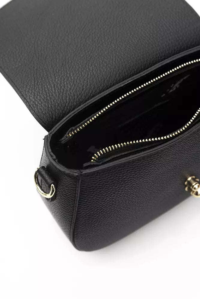 Elegant Black Leather Shoulder Bag