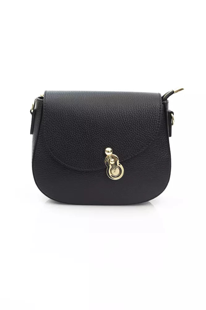 Elegant Black Leather Shoulder Bag