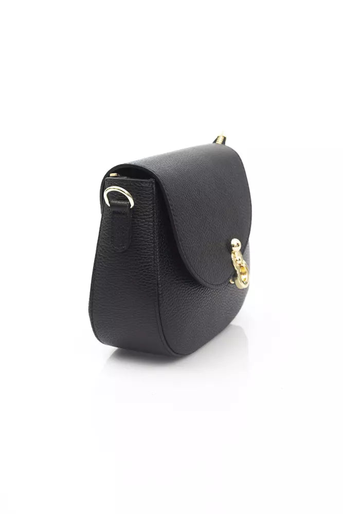 Elegant Black Leather Shoulder Bag