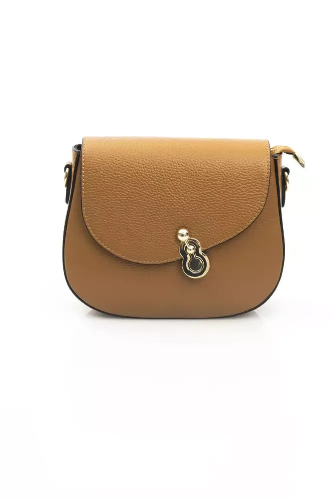 Elegant Brown Leather Shoulder Bag