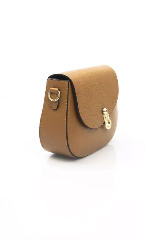 Elegant Brown Leather Shoulder Bag