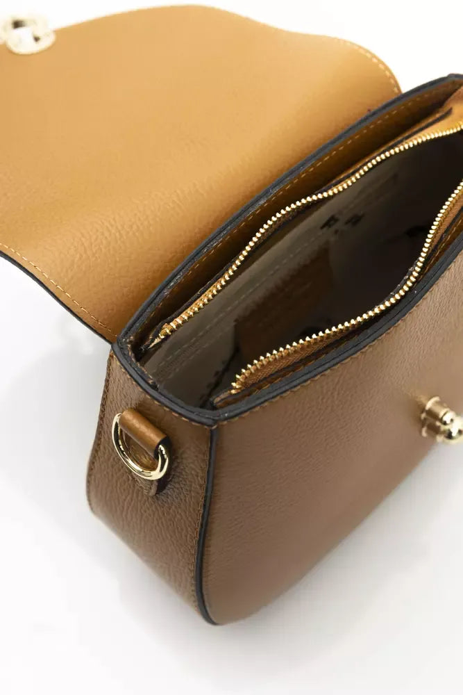 Elegant Brown Leather Shoulder Bag