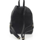 Elegant Black Leather Backpack with Golden Accents