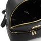 Elegant Black Leather Backpack with Golden Accents