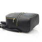 Elegant Black Leather Backpack with Golden Accents