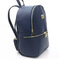 Elegant Leather Backpack with Golden Accents