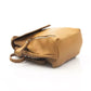 Chic Brown Leather Backpack With Flap & Button