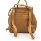 Chic Brown Leather Backpack With Flap & Button