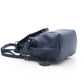Chic Blue Leather Backpack with Flap & Button