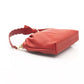 Elegant Red Leather Handbag with Golden Accents