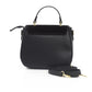 Elegant Black Leather Shoulder Bag with Golden Accents