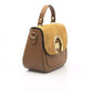Elegant Brown Leather Shoulder Bag with Golden Accents