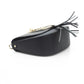Elegant Black Leather Shoulder Bag with Golden Accents