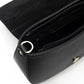 Elegant Black Leather Shoulder Bag with Golden Accents