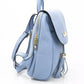 Elegant Light-Blue Leather Backpack