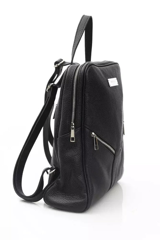 Elegant Black Leather Backpack