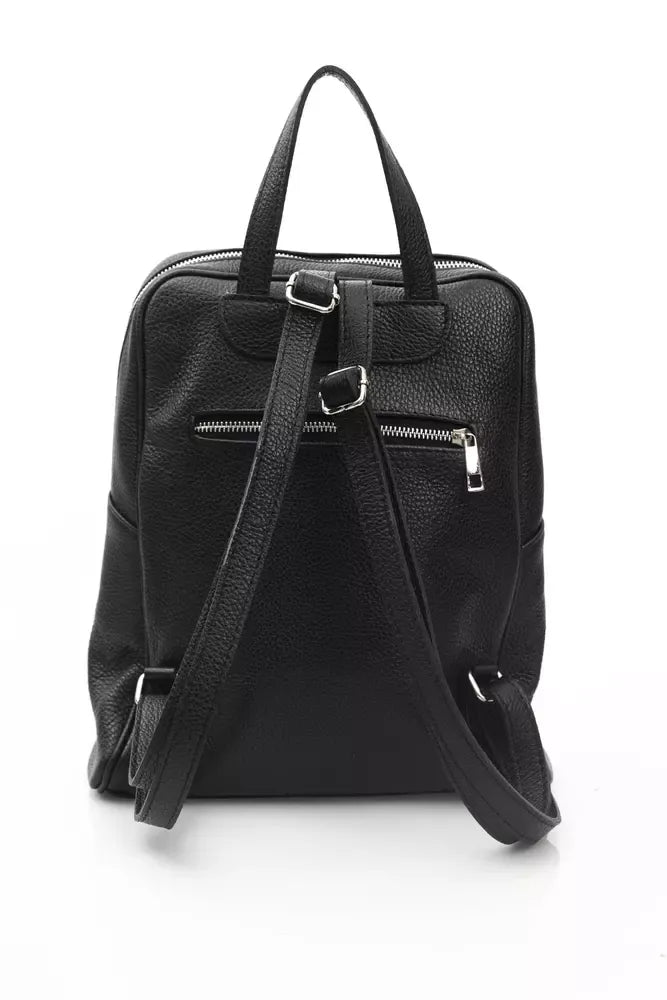 Elegant Black Leather Backpack