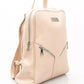 Chic Pink Leather Backpack with Adjustable Straps