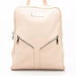 Chic Pink Leather Backpack with Adjustable Straps