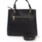 Elegant Black Leather Top Handle Bag
