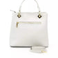 Elegant Gray Leather Top Handle Bag