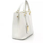 Elegant Gray Leather Top Handle Bag
