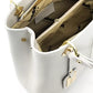 Elegant Gray Leather Top Handle Bag