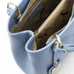 Chic Light-Blue Top Handle Leather Bag
