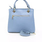 Chic Light-Blue Top Handle Leather Bag