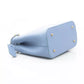 Chic Light-Blue Top Handle Leather Bag